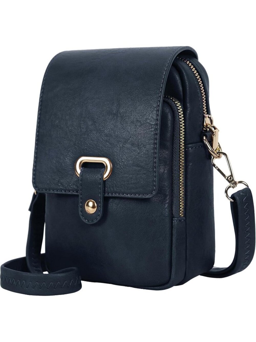 Women's Navy Blue Vegan Leather Phone Purse Cell Phone Bag Travel Crossbody Bag